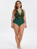 Bañador Verde Tropical con Espalda Cruzada – Talla L