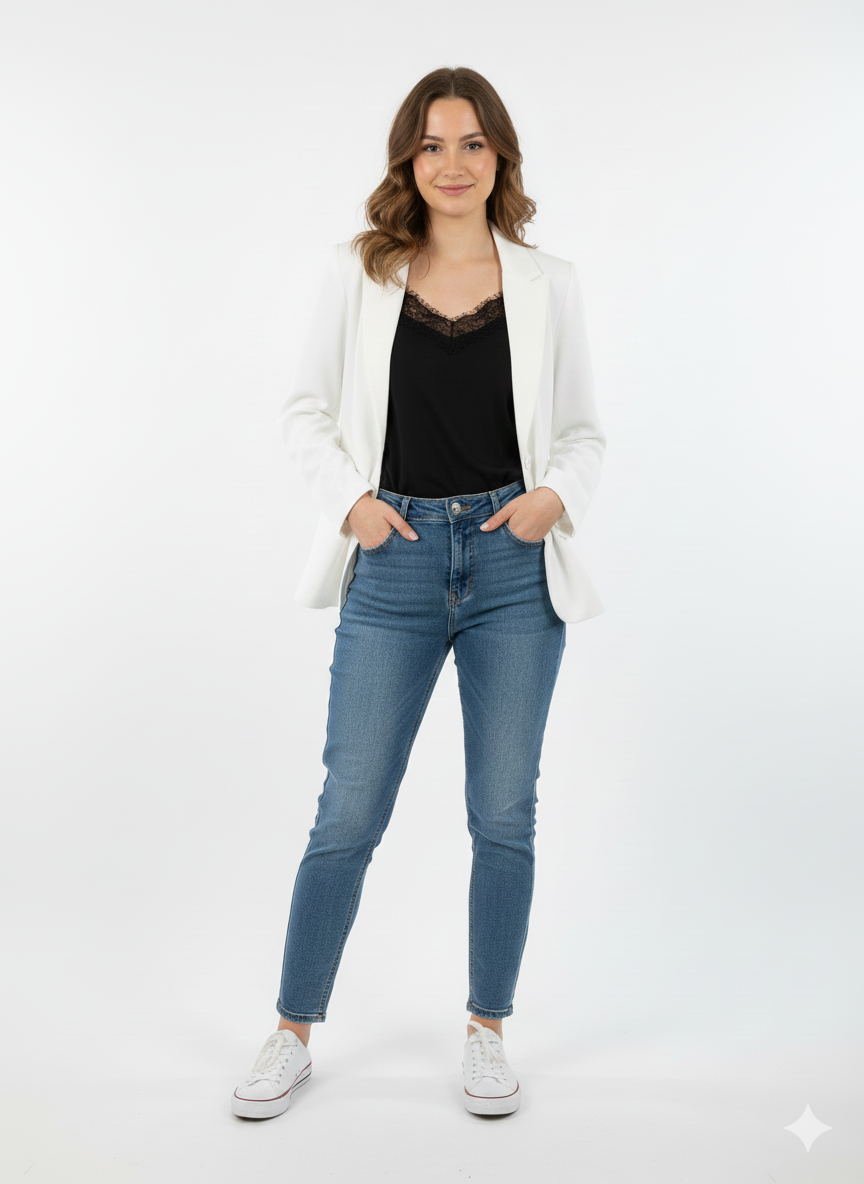 Blazer Blanco 4XL — Elegancia Impecable