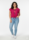 Blusa amplia nudo Magenta + collar