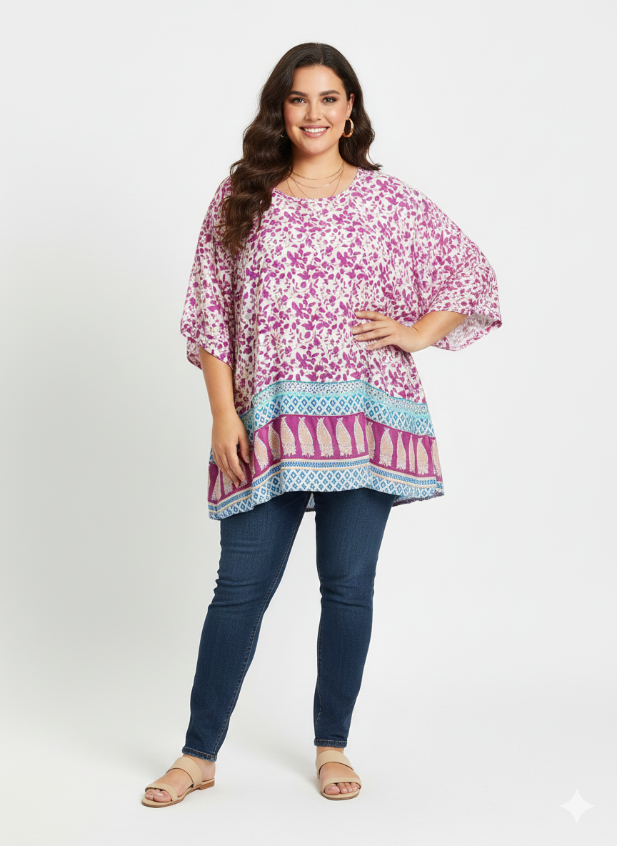Blusa estampada hojas Buganvilla