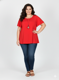Camiseta fluida roja - Talla grande