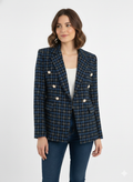Blazer Tweed — Azul Marino & Negro