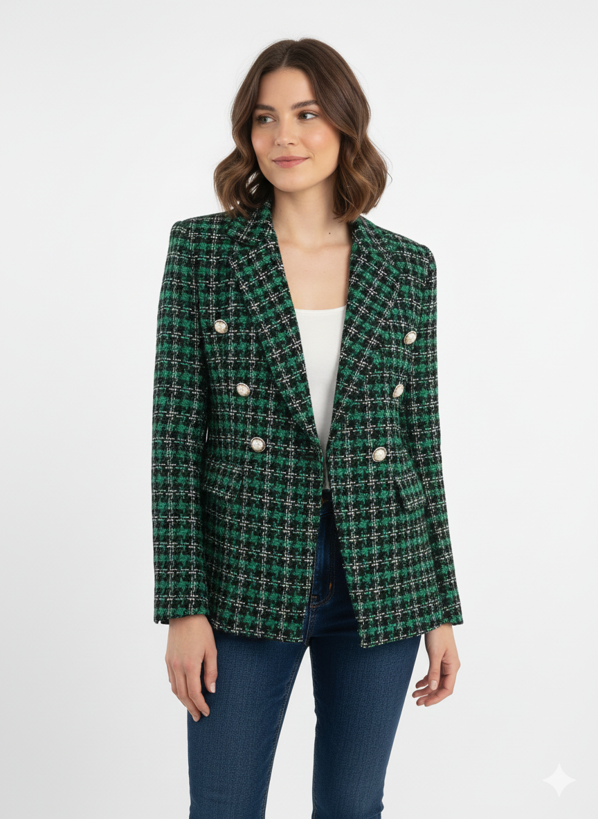 Blazer Tweed - Verde & Negro