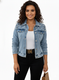 Chaqueta vaquera con detalle de Perlas XXL