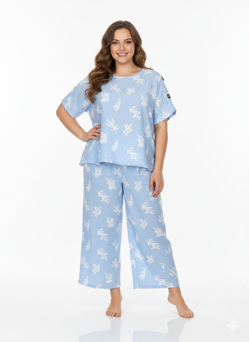 Conjunto Blusa + Pantalón - Celeste