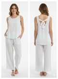 Conjunto de Traje Blusa + Pantalón Blanco