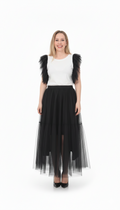 Falda Maxi Tul Negro - Elegante, Romántica y con Capas para Ocasiones Especiales