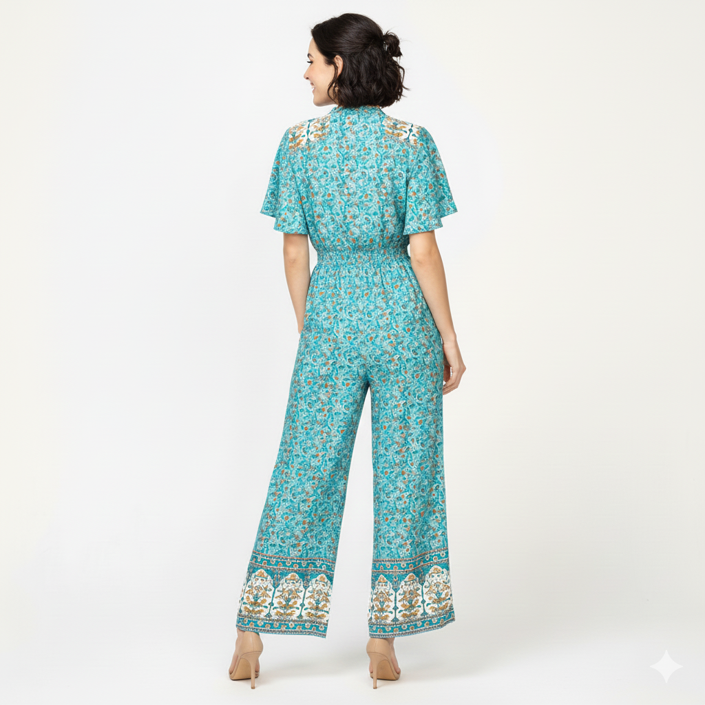 Mono largo estampado TURQUESA estilo bohemio