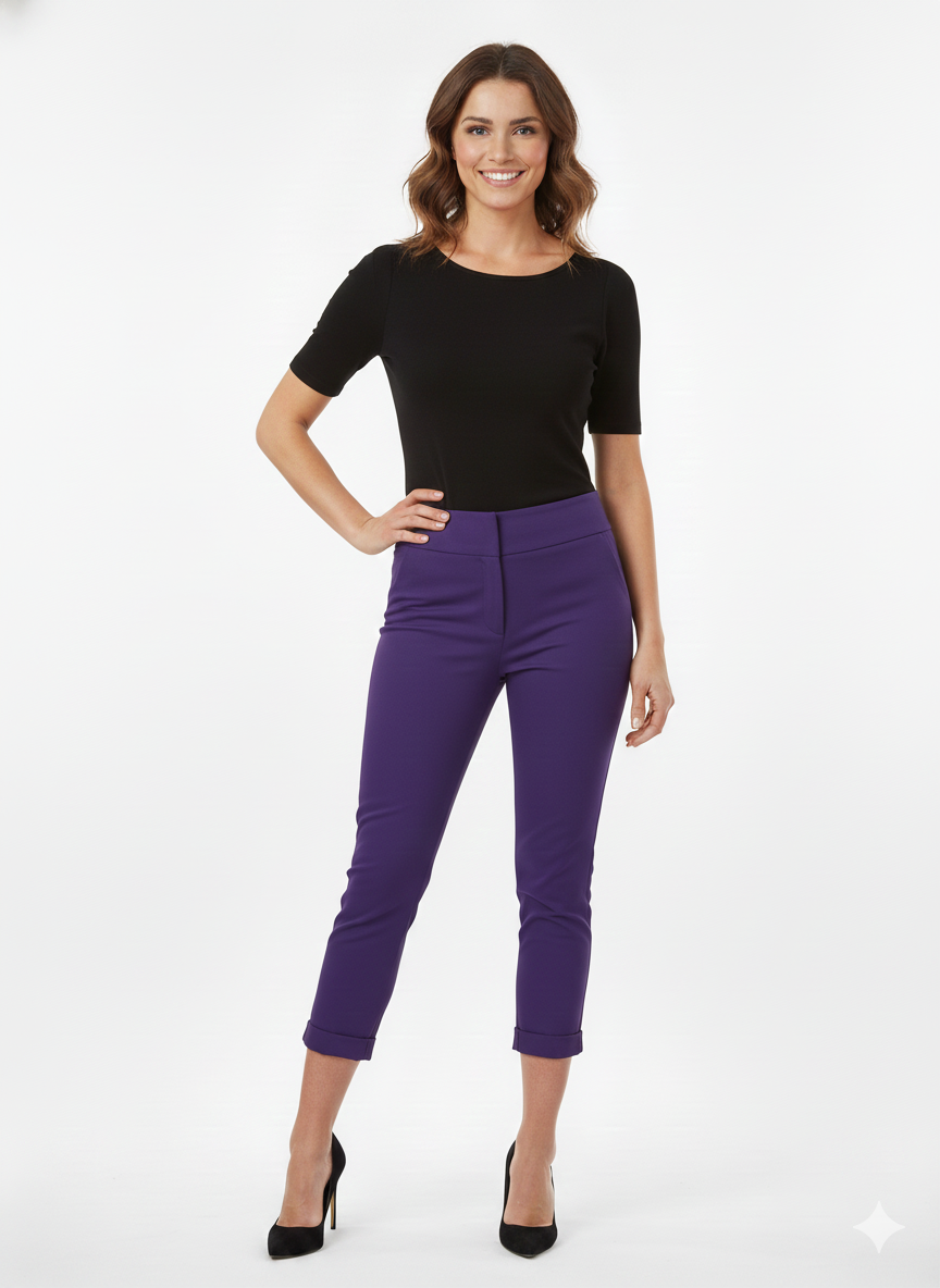 Pantalón elástico morado