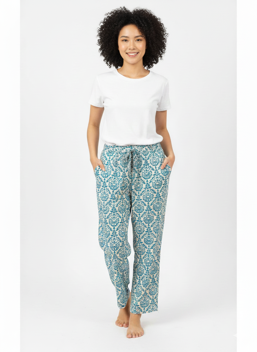 Pantalón estampado celeste
