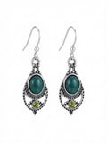 Pendientes Boho Turquesa Plateados