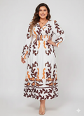 Vestido Largo Maxi Estampado Otoñal Talla Grande 3XL/50 — Elegante, Fluido y Favorecedor