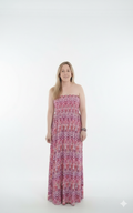 Vestido bohemio palabra de honor estampado