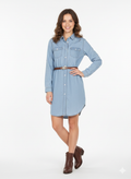 Vestido Camisero Vaquero con Cinturón Incluido — Casual, Veraniego, 2 Looks en 1