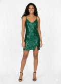 Vestido Corto Lentejuelas Verde Esmeralda — Brillante, Favorecedor y Perfecto para Fiestas