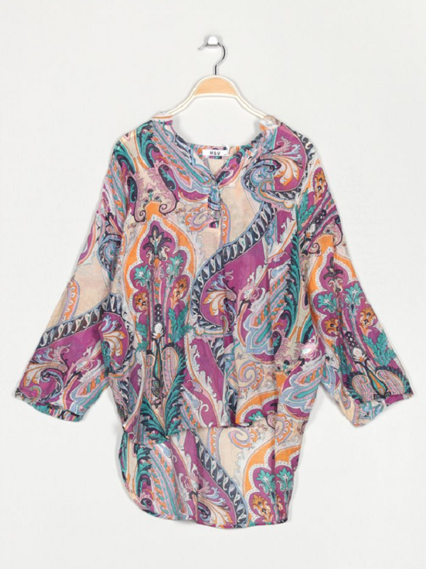 Blusa Paisley Multicolor — Efecto Seda, Bohemia, Sofisticada y Única