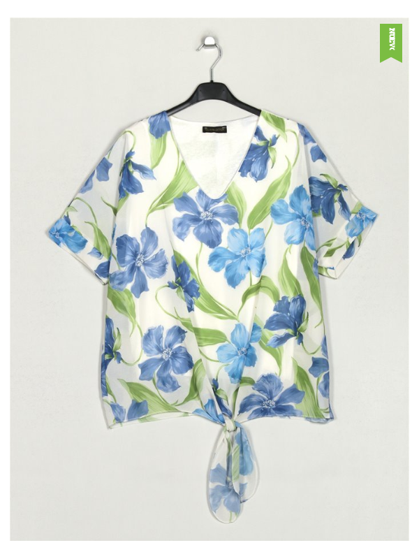 Blusa estampada nudo AZUL