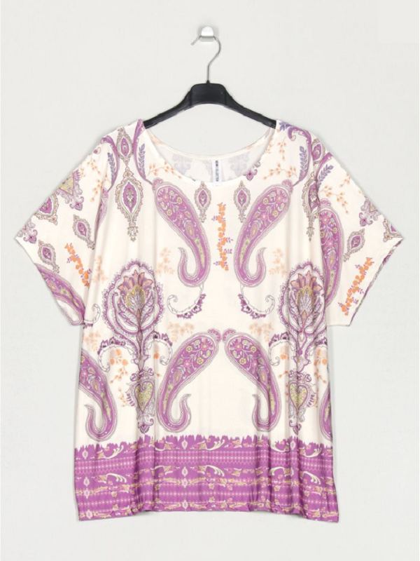 Blusa fluida estampado cachemir MALVA