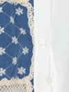 Camisa Amplia Bordada Cuadros Patchwork Bicolor con Crochet — Hecha en Italia, Artesanal, Fresca y Única