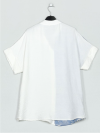 Camisa Amplia Bordado Floral Bicolor Azul y Blanco -  Fresca, Favorecedora y con Detalle Artesanal
