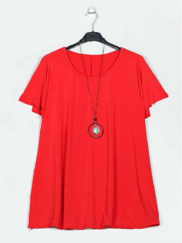 Camiseta fluida roja - Talla grande