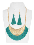 Conjunto Gargantilla y Pendientes Turquesa y Dorado
