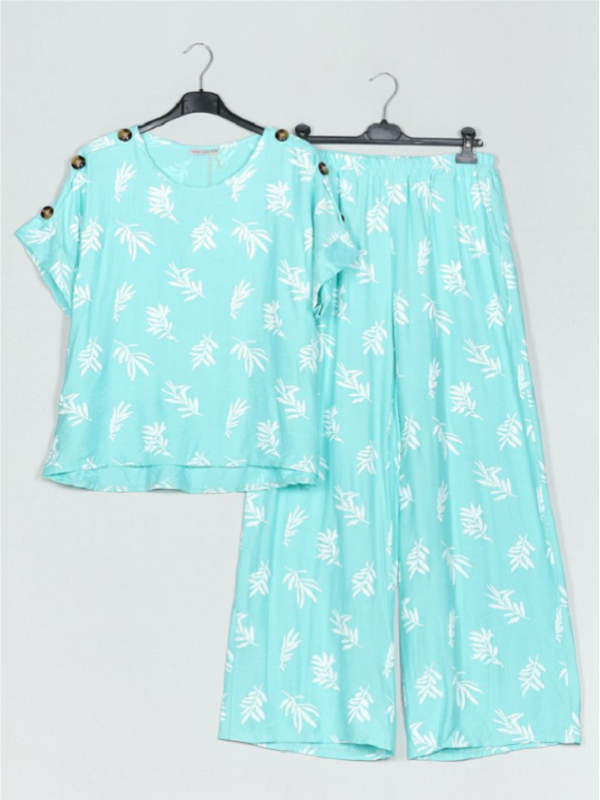 Conjunto Blusa + Pantalón - Aguamarina