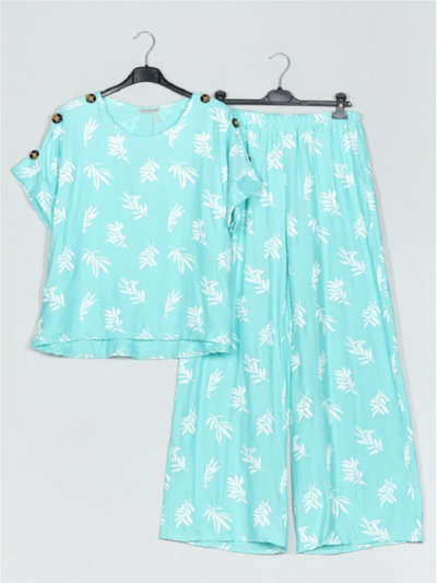 Conjunto Blusa + Pantalón - Aguamarina
