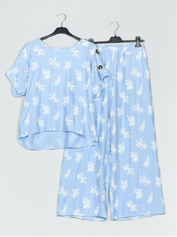 Conjunto Blusa + Pantalón - Celeste