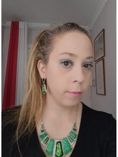 Conjunto de bisutería Collar + Pendientes VERDE