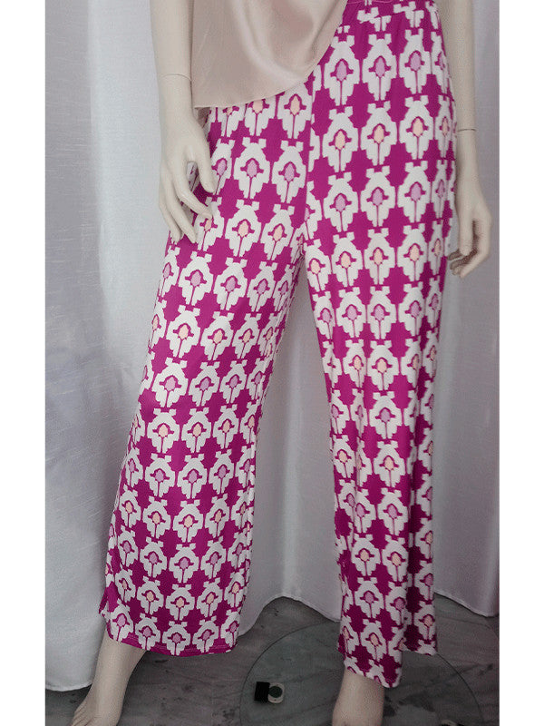 Pantalón fluido estampado Buganvilla
