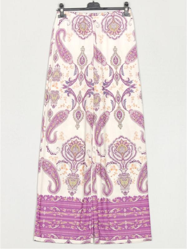 Pantalón fluido estampado Cachemir MALVA