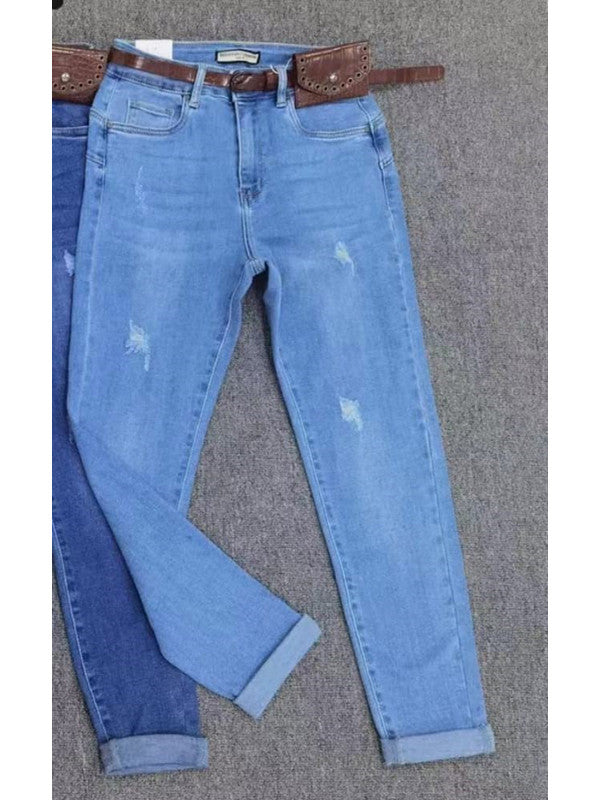 Pantalón Vaquero Curvy + Cinturón con bolsito