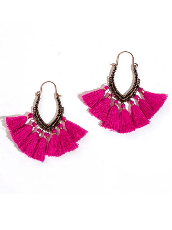 Pendientes Boho Flecos Buganvilla