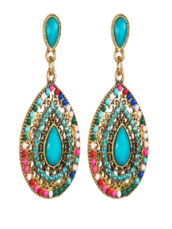 Pendientes de pedrería Multicolor.