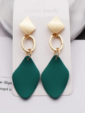 Pendientes Lágrima Verde Esmeralda y Dorado