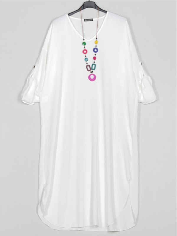 Vestido Talla Grande color BLANCO + Collar
