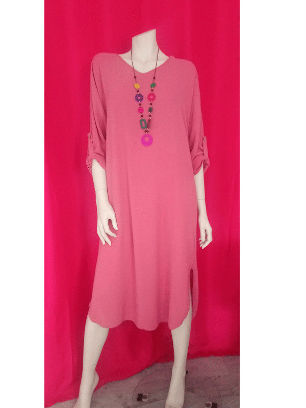 Vestido Talla Grande color ROSA + collar