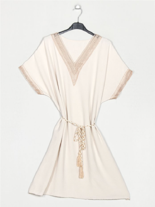 Vestido túnica Beige